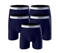 sous-VêTements Masculins en Modal De Couleur Unie Pantalon De Sport Respirant Boxer Extensible Fitness (Bleu 5PC,5XL)