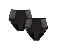 Sous-vêtements menstruels, confortable, extensible, taille haute, contrôle du ventre, absorption toute la journée, anti-fuite, réutilisable., Noir A, L