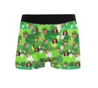 Sous-vêtements personnalisés pour hommes Boxers personnalisés Photo Face Briefs drôles St Patrick Sous-vêtements personnalisés Respirant Confortable Boxer Slip Couples Sous-vêtements, 01-1-b, XXL