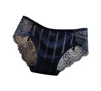 Sous-vêtements pour femme Culotte en dentelle sans trace pour femme Taille basse désir pur Culotte triangulaire mignonne et rafraîchissante en coton soyeux à l'entrejambe, Bu2, L