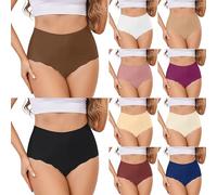 Sous-vêtements pour femme en soie glacée, pur coton, entrejambe basse, taille haute, sans coutures, une pièce, respirant, menstruation, sous-vêtements confortables pour femme, yoga, jogging, Brique