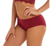 Sous-vêtements pour femme - Sous-vêtements pour femme - En coton - Taille moyenne - Grandes tailles - Avec matériau absorbant - Pratique - Confortable - Slip avec taille moyenne, rouge, XS
