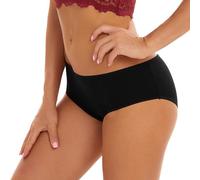 Sous-vêtements pour femme - Sous-vêtements pour femme - En coton - Taille moyenne - Grandes tailles - Avec matériau absorbant - Pratique - Confortable - Slip avec taille moyenne, Noir , XS