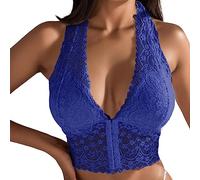 Sous-vêtements pour femmes Col V Accueil sans manches Soutien-gorge sexy Body Noir, bleu, XL
