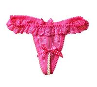 Sous-vêtements pour femmes sous-vêtements féminins charmants culottes perles dentelle cônes, Rose, taille unique