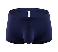 Sous-vêtements pour homme - Éléphant sexy - Boxer amusant - String transparent - En soie glacée - Sans coutures - Doux pour la peau, bleu marine, M