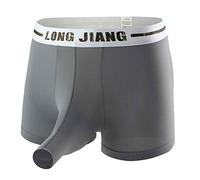 Sous-vêtements pour homme - Éléphant - Sous-vêtements sexy - Stretch - Short rétro - Sous-vêtements élastiques, b gris, S