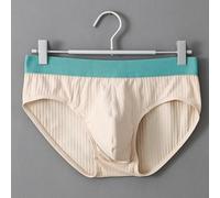Sous-vêtements pour homme, M-2XL, slip rayé en coton, design de poche doux et respirant, confortable à porter au quotidien pour un style de vie actif (L jaune)
