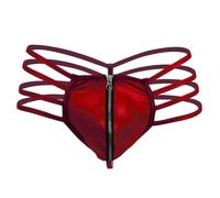 Sous-vêtements pour hommes avec charme confortable et fermeture éclair de couleur unie, vêtements hommes string G, rouge, L