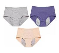 Sous-vêtements pour hommes et femmes 3 pièces en maille solide respirant confortable périphérique anti-fuite culotte menstruelle taille haute sous-vêtements sexy dentelle, gris, 3XL