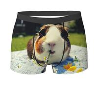 sous-Vêtements pour Hommes Imprimé Cochon d'Inde avec Ceinture Élastique Boxer Homme Confort Underpants Men pour Usage Quotidien Marcher en Cours D'Exécution S