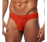 Sous-vêtements pour hommes String confortable pour un usage quotidien Design de couleur pure Polyvalent avec des shorts Parfait pour l'été et l'automne Matériau lavable en machine avec une (Orange, L)