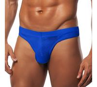 Sous-vêtements pour hommes String confortable pour un usage quotidien Design de couleur pure Polyvalent avec des shorts Parfait pour l'été et l'automne Matériau lavable en machine avec une (Blue, XL)