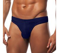 Sous-vêtements pour hommes String confortable pour un usage quotidien Design de couleur pure Polyvalent avec des shorts Parfait pour l'été et l'automne Matériau lavable en machine avec une (Navy, M)