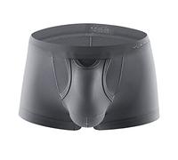 sous-vêtements Respirants de Couleur Unie pour Hommes Boxer Sexy Doux et Extensible décontracté Taille Moyenne sous-vêtements (Gris,M)