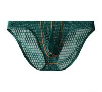 Sous-vêtements respirants en dentelle pour homme avec poche en U - Slip de sport taille basse conçu pour un style de vie actif (XL vert)