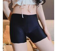 Sous-vêtements respirants en soie glacée pour homme avec poche Sissy - Slip léger sans couture pour un usage actif ou quotidien - Finition lisse (femme noir)