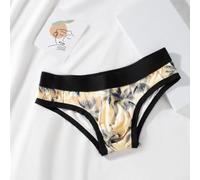 Sous-vêtements respirants en soie glacée pour homme avec pochette, slip fin imprimé offrant un ajustement léger et confortable (XXXL C)