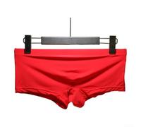 Sous-vêtements respirants pour homme avec poche en tissu de soie glacée extensible, taille basse, sous-vêtements confortables pour un usage quotidien (taille L, rouge)