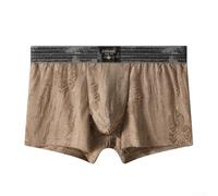 Sous-vêtements respirants pour homme - Boxer classique rétro délavé pour une utilisation confortable à la maison (L marron)