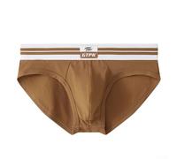 Sous-vêtements respirants pour homme, taille basse, élastique avec design convexe en U, pour toutes les saisons (2XL, marron)
