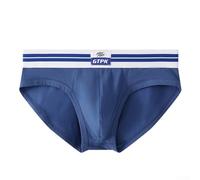 Sous-vêtements respirants pour homme, taille basse, élastique avec design convexe en U, pour toutes les saisons (2XL, bleu)