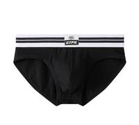 Sous-vêtements respirants pour homme, taille basse, élastique avec design convexe en U, pour toutes les saisons (L noir)