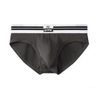 Sous-vêtements respirants pour homme, taille basse, élastique avec design convexe en U, pour toutes les saisons (2XL, gris foncé)