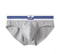Sous-vêtements respirants pour homme, taille basse, élastique avec design convexe en U, pour toutes les saisons (2XL, gris)