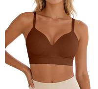 Sous-vêtements sans couture avec bonnets C 36 C qui sont confortables et se rassemblent vers le haut sans anneaux en acier et soutien-gorge grande taille pour femme confortable grande taille, marron