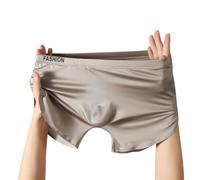 Sous-vêtements sans couture en soie glacée pour homme avec poche convexe en U pour un confort et une respirabilité ultimes (XL gris)