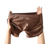Sous-vêtements sans couture en soie glacée pour homme avec poche convexe en U pour un confort et une respirabilité ultimes (XL marron)