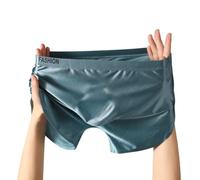 Sous-vêtements sans couture en soie glacée pour homme avec poche convexe en U pour un confort et une respirabilité ultimes (XL bleu)