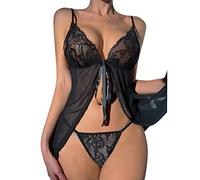 Sous-vêtements sexy pour ensemble sexe couleur noire femmes sexy jarretière lingerie sexe soutien-gorge et culotte ensembles belle lingerie femme, Noir , XXL