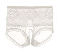 Sous-vêtements sexy pour femmes Ensemble taille haute ouvert dos pour femme. Portez des ouvertures passiontes translucides ultra-fines pour les occasions Sous-vêtements de chemin, Blanc., M