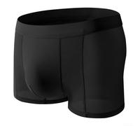 Sous-vêtements solides en soie glacée respirante pour homme pour un port quotidien confortable et un style de vie actif (XL noir)