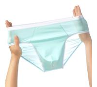 Sous-vêtements taille basse pour homme, slip en soie glacée ultra mince et respirant avec poche en U et design de hanche sans couture, sous-vêtements d'été légers en nylon élasthanne doux pour (taille