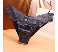 Sous-vêtements taille basse sans couture pour femme, fabriqués avec 95 % nylon, 5 % élasthanne, détails en dentelle ajourée imitation satin (M violet)