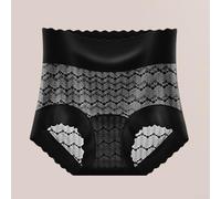 Sous-vêtements taille haute en dentelle sans frisage pour femme pour un usage quotidien (XXL noir)