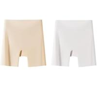 Sous-vêtements taille haute en soie glacée pour femme avec contrôle du ventre, culotte galbante sans couture sans traces, pantalon de sécurité, 2 pièces C., L