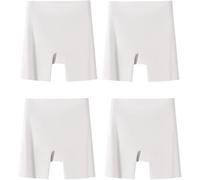 Sous-vêtements taille haute en soie glacée pour femme avec contrôle du ventre, culotte galbante sans couture sans traces, pantalon de sécurité, 4 pièces-E, XL