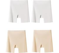 Sous-vêtements taille haute en soie glacée pour femme avec contrôle du ventre, culotte galbante sans couture sans traces, pantalon de sécurité, 4 pièces C., XL