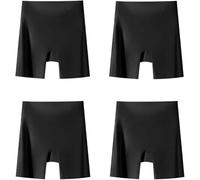 Sous-vêtements taille haute en soie glacée pour femme avec contrôle du ventre, culotte galbante sans couture sans traces, pantalon de sécurité, 4 pièces., XXL