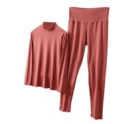 Sous-vêtements thermiques d'hiver pour femme - Sous-vêtements fonctionnels chauds et doux - Ensemble de sous-vêtements de ski avec intérieur en polaire thermique et leggings thermiques - Automne et