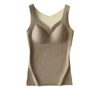 Sous-vêtements thermiques doublés, hauts thermiques, hauts chauds doublés en polaire avec col en V - Gilet thermique confortable pour femmes, fête des mères, amis