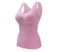 Sous-Vêtements Thermiques Femme - Sous-Vêtement Thermique Femme Costume Ultra Doux Hiver Sans Couture Chaleur Velours Gilet Thermique Mince Couche De Base Dentelle Fronde Contre Le Froid
