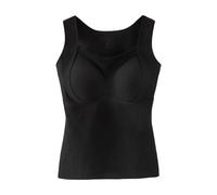 Sous-vêtements thermiques sans coutures pour femme avec un bonnet fixe et un gilet thermique brossé structuré, Noir , L