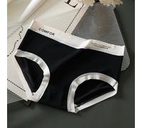 Sous-vêtements triangulaires en soie glacée pour femme - Taille moyenne - Pour un usage quotidien, les vacances, la maison et le club - Culotte en polyester à séchage rapide (XL noir)