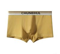 Sous-vêtements unis taille moyenne pour homme avec poche convexe en U pour un confort ultime (2XL, jaune)