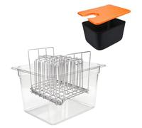 Sous Vide Récipient de 12 l, couvercle de conteneur sous vide, housse thermique et rack pour la plupart des cuiseurs sous vide, récipient transparent multifonction (sans BPA), convient pour le poisson